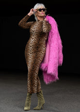 Leopard Mock Neck Bodycon Dress Dresses Kate Hewko 