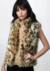 Leopard Print Faux Fur Vest Vests Kate Hewko 