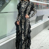 Leopard Print Ruffle Maxi Dress Dresses Kate Hewko Black One size 