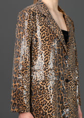 Leopard Print Sequin Blazer Blazers Kate Hewko 