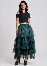 Leopard Print Tiered Tulle Skirt Skirts Kate Hewko 