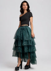 Leopard Print Tiered Tulle Skirt Skirts Kate Hewko 