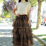 Leopard Print Tiered Tulle Skirt Skirts Kate Hewko 