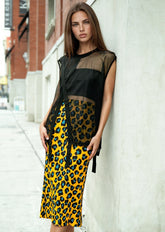 Leopard Print Tube Skirt Skirts Kate Hewko Yellow One size 