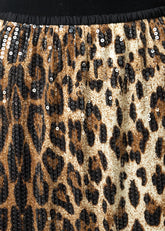 Leopard Sequin A-Line Skirt Skirts Kate Hewko 