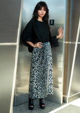 Leopard Sequin A-Line Skirt Skirts Kate Hewko 