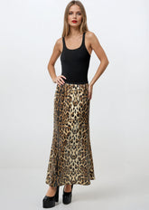 Leopard Sequin A-Line Skirt Skirts Kate Hewko 