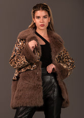 Leopard Sequin Faux Fur Jacket Outerwear Kate Hewko 