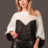 Lightweight Sequin Batwing Sweater Sweaters Kate Hewko White One Size 