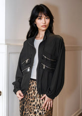 Lightweight Zip Drawstring Jacket Outerwear Kate Hewko 