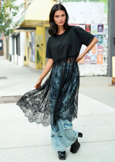 Long Boxy Lace Trim Tee Tees Kate Hewko 