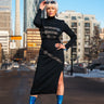 Long Buckled Knit Dress Dresses Kate Hewko Black One Size 