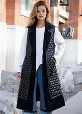Long Contrast Puffer Vest Vests Kate Hewko 