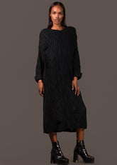 Long Distressed Cable Knit Dress Dresses Kate Hewko 