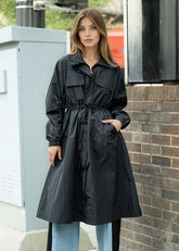 Long Drawstring Cargo Trench Outerwear Kate Hewko 