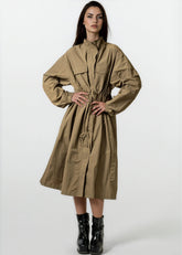 Long Drawstring Cargo Trench Outerwear Kate Hewko 