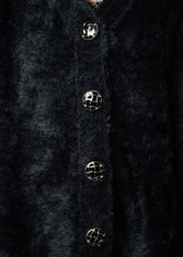 Long Faux Fur Buttoned Cardigan Cardigans Kate Hewko 