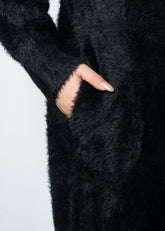 Long Faux Fur Buttoned Cardigan Cardigans Kate Hewko 