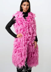 Long Faux Fur Vest Vests Kate Hewko 