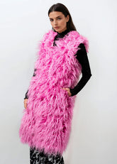 Long Faux Fur Vest Vests Kate Hewko 