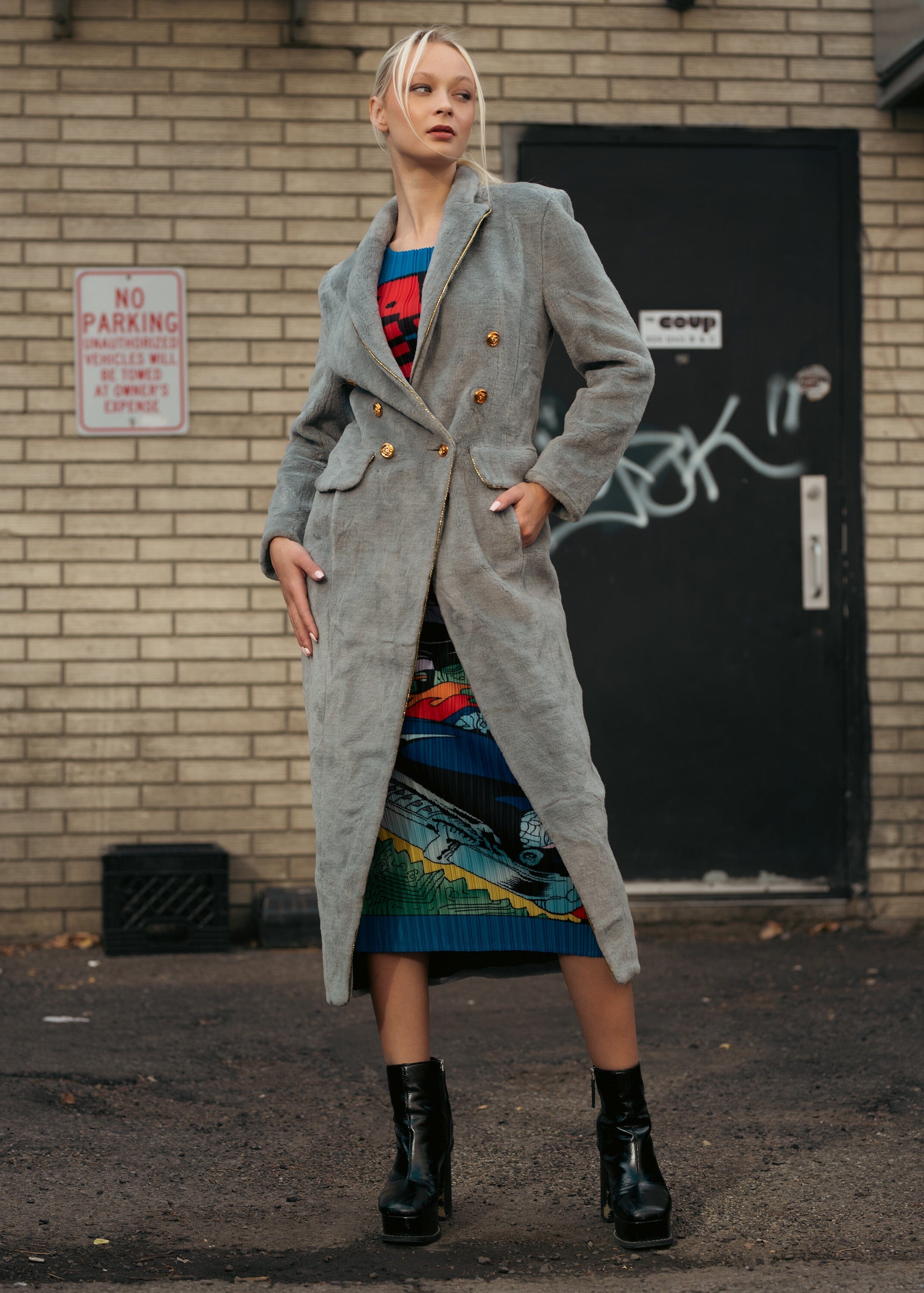 Long Faux Fur Waistcoat Outerwear Kate Hewko 