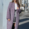 Long Heathered Knit Cardigan Cardigans Kate Hewko Purple One size 