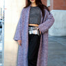 Long Heathered Knit Cardigan Cardigans Kate Hewko Purple One size 