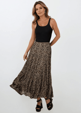 Long Leopard Pleated Skirt Skirts Kate Hewko 