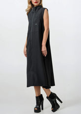 Long Mock Neck Utility Vest Vests Kate Hewko 