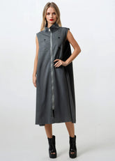 Long Mock Neck Utility Vest Vests Kate Hewko 