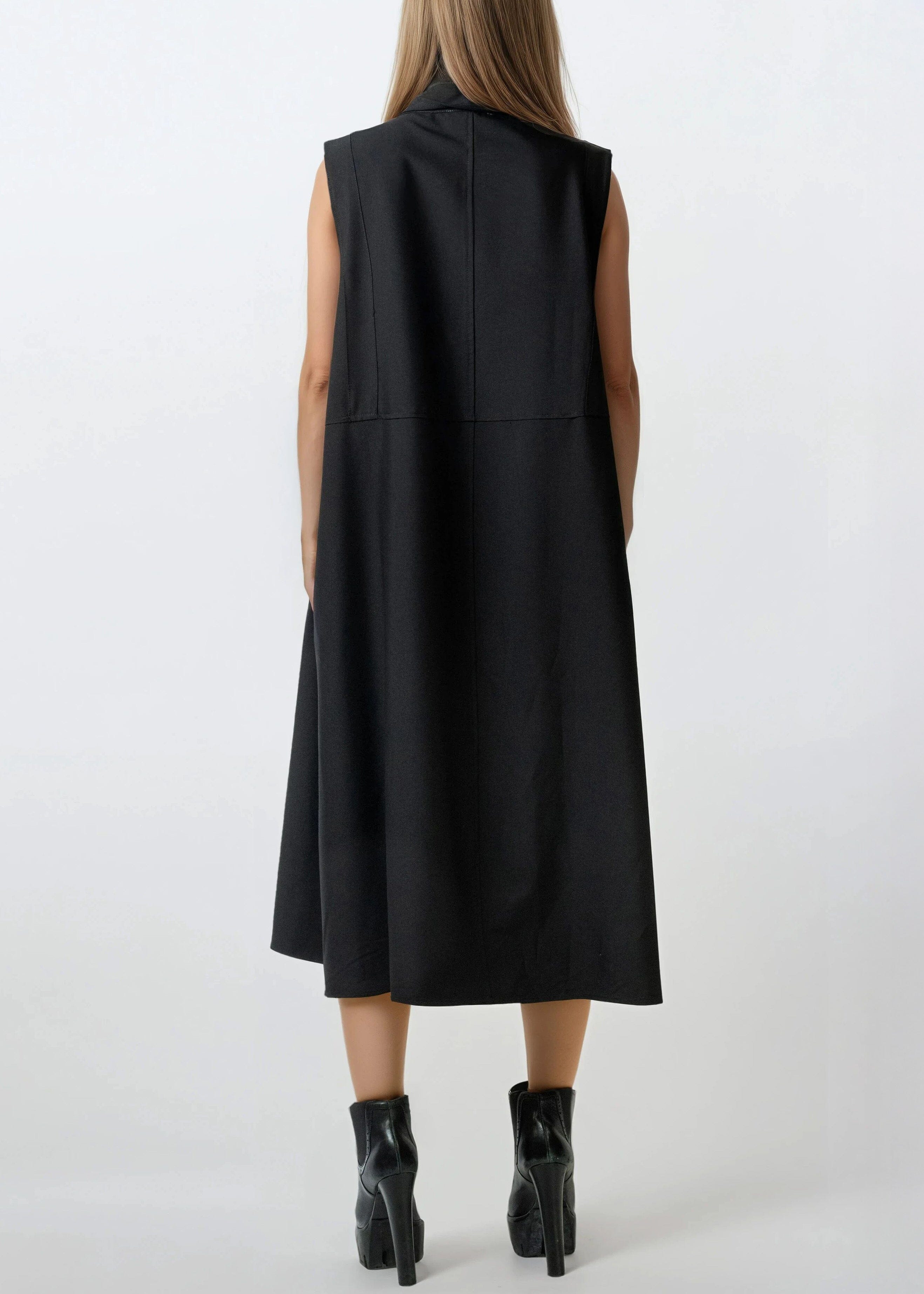 Long Mock Neck Utility Vest - Kate Hewko Grey / One size Long Mock Neck Utility Vest - Kate Hewko Grey / One size