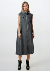 Long Mock Neck Utility Vest Vests Kate Hewko 