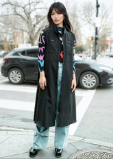 Long Mock Neck Utility Vest Vests Kate Hewko Black One size 