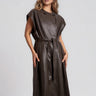 Long Vegan Leather Button Up Vest Vests Kate Hewko 