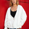 Low Cut Zip Sweatshirt Sweatshirts Kate Hewko White One size 