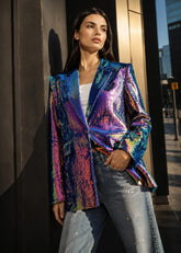 Lux Sequin Blazer Blazers Kate Hewko Multicolor S 