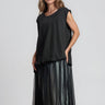 Mesh Hem Bubble Tank Top Tank Tops Kate Hewko Black One size 