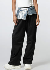 Metallic Contrast Denim Lounge Pant Pants Kate Hewko 