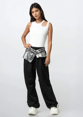 Metallic Contrast Denim Lounge Pant Pants Kate Hewko 