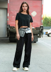 Metallic Contrast Denim Lounge Pant Pants Kate Hewko 