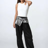 Metallic Contrast Denim Lounge Pant Pants Kate Hewko Gray One size 