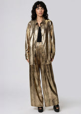 Metallic Croc Button Up Pant Set Two Piece Sets Kate Hewko 