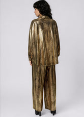 Metallic Croc Button Up Pant Set Two Piece Sets Kate Hewko 