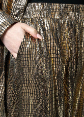Metallic Croc Button Up Pant Set Two Piece Sets Kate Hewko 