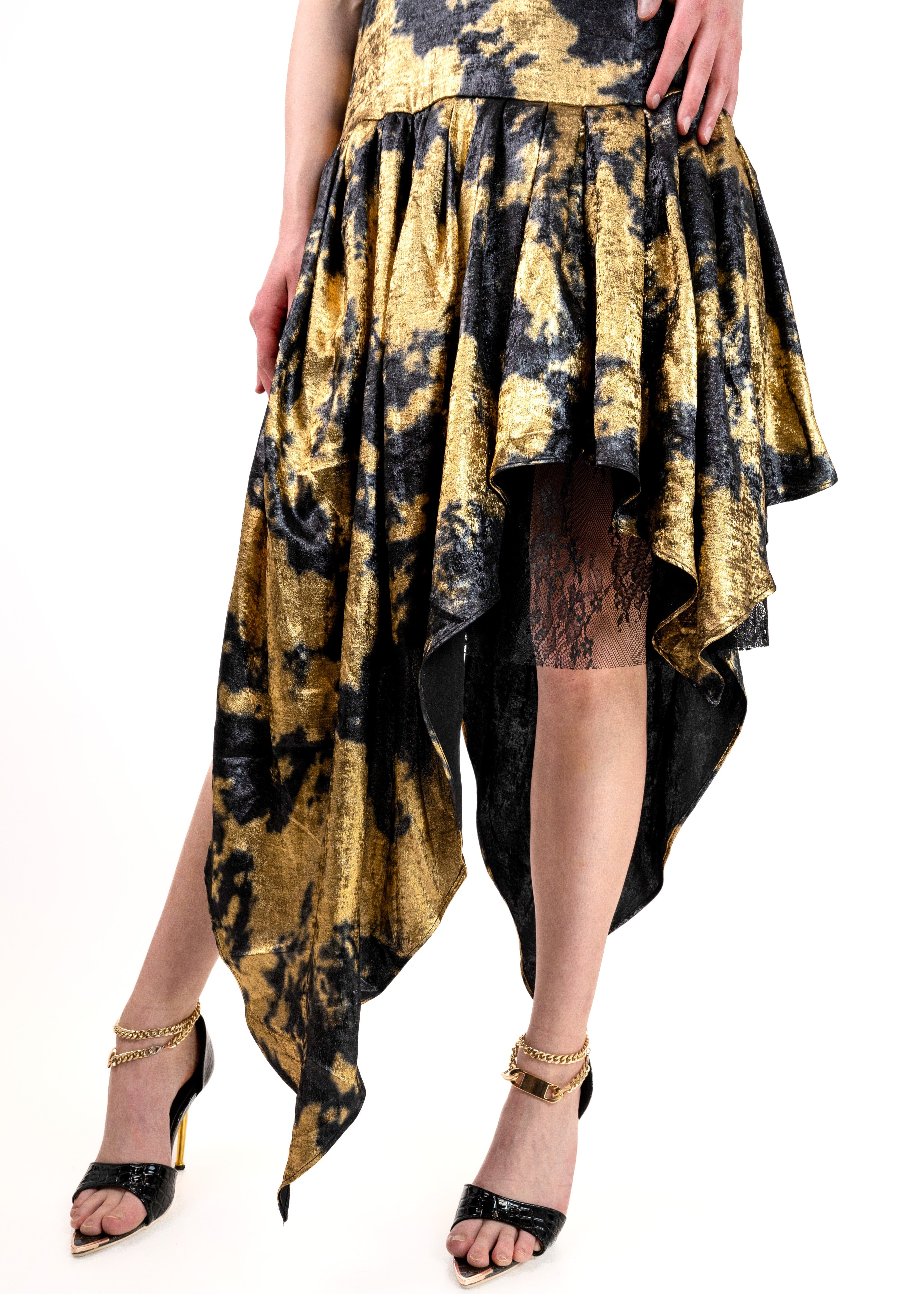 Metallic Draped Midi Dress - Kate Hewko Multicolor / M Metallic Draped Midi Dress - Kate Hewko Multicolor / M