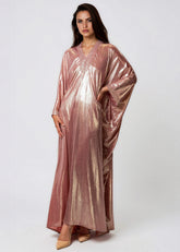Metallic Embellished Kaftan Dresses Kate Hewko Pink One size 