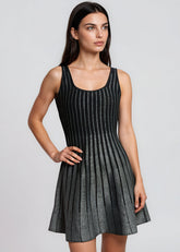 Metallic Striped Skater Dress Dresses Kate Hewko 