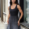 Metallic Striped Skater Dress Dresses Kate Hewko Black One size 