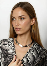 Minimalist Zipper Linked Choker Necklaces Kate Hewko 