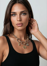 Mixed Metal Charm Chain Necklace Necklaces Kate Hewko 